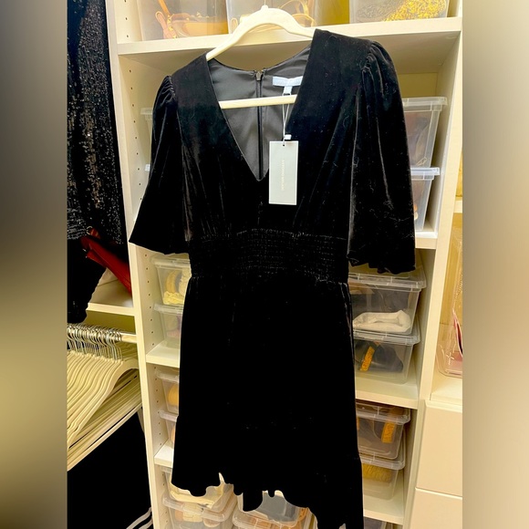 Dresses & Skirts - NEW black velvet elegant v-neck dress!